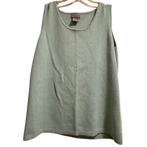 Sigrid Olsen Seafoam Green Sleeveless Knit Blouse  - Size Medium